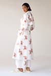 Shop_Cotton and Clay_White Jumpsuit Cotton Hand Block Printed Floral Jumpsuit U Neck With Jacket _Online_at_Aza_Fashions