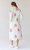 Shop_Cotton and Clay_White Cotton Hand Block Printed Floral Jacket Notched Lapel Dress And _at_Aza_Fashions