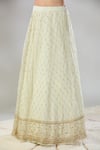Astha Narang_Off White Net Embroidered Floral U Neck Jaal Lehenga Set_Online_at_Aza_Fashions