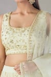 Buy_Astha Narang_Off White Net Embroidered Floral U Neck Jaal Lehenga Set
