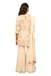 Buy_Samatvam by Anjali Bhaskar_Ivory Blended Georgette Embroidery Thread Round Neck Iman Kurta Set 