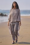 Buy_Dash And Dot_Black Cotton Boat Neck High-low Hem Printed Top And Pant Co-ord Set _Online_at_Aza_Fashions