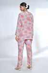Shop_Gopi Vaid_Pink Cotton Silk Printed Floral Round Top And Pant Set _at_Aza_Fashions