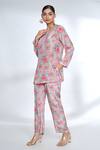 Gopi Vaid_Pink Cotton Silk Printed Floral Round Top And Pant Set _at_Aza_Fashions