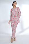 Buy_Gopi Vaid_Pink Cotton Silk Printed Floral Round Top And Pant Set 