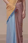 Buy_Dressfolk_Multi Color Handloom Cotton Tassel Gold Fields Block Saree_Online_at_Aza_Fashions