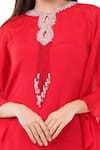 Shop_Anjali Kanwar_Red Viscose Embellished Crystal Round Sequin Kaftan _Online_at_Aza_Fashions