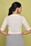 Shop_Nazaakat by Samara Singh_Off White Cotton Embroidery Kantha Round Neck Blouse_at_Aza_Fashions