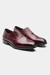 Buy_Kozasko_Maroon Goodyear Welted Chisel Toe Oxford Shoes _at_Aza_Fashions