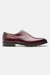 Kozasko_Maroon Goodyear Welted Chisel Toe Oxford Shoes _Online_at_Aza_Fashions