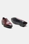 Shop_Kozasko_Maroon Goodyear Welted Chisel Toe Oxford Shoes _Online_at_Aza_Fashions