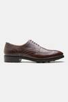 Kozasko_Brown Goodyear Welted Milled Wingtip Derby Shoes _Online_at_Aza_Fashions