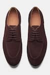Shop_Kozasko_Brown Suede Derby Shoes _at_Aza_Fashions