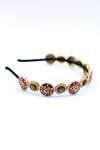 Buy Foot Fuel Gold Crystals, Beads And Red Floral Carved Hairband Online at Aza Fashions Buy_Foot Fuel_Gold Crystals, Beads And Red Floral Carved Hairband _Online_at_Aza_Fashions