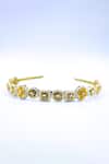 Shop_Foot Fuel_Gold Beads Geometric Brooch Hairband _at_Aza_Fashions