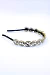 Foot Fuel_Gold Crystals Tonal Studded Hairband _Online_at_Aza_Fashions