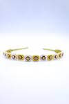 Buy_Foot Fuel_Gold Beads Square Floral Brooch Hairband _at_Aza_Fashions
