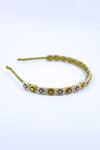 Buy_Foot Fuel_Gold Beads Square Floral Brooch Hairband _Online_at_Aza_Fashions
