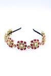 Buy_Foot Fuel_Gold Beads, Crystals Studded Floral Hairband _at_Aza_Fashions