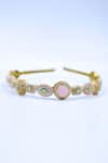Shop_Foot Fuel_Gold Beads Geometric Brooch Hairband _at_Aza_Fashions