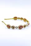 Shop_Foot Fuel_Gold Bead Embellished Cutwork Hairband _at_Aza_Fashions