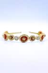 Foot Fuel_Gold Bead Embellished Cutwork Hairband _Online_at_Aza_Fashions