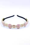 Buy_Foot Fuel_Gold Beads, Crystals Work Brooch Hairband _at_Aza_Fashions