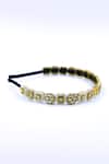 Buy_Foot Fuel_Gold Beads, Crystals Geometric Carved Hairband _Online_at_Aza_Fashions