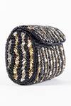 Buy_Gin & Tonic_Black Embellished Stripe Bead Bag_at_Aza_Fashions