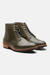 Buy_Kozasko_Green Goodyear Welted Plain Toe Boots _at_Aza_Fashions