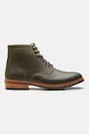 Buy_Kozasko_Green Goodyear Welted Plain Toe Boots _Online_at_Aza_Fashions