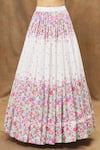 Label Priyanka Kar_Ivory Cotton Print And Embellishment Floral Sweetheart Neck Hand Lehenga Set _Online_at_Aza_Fashions