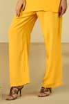 Shop_ORIGANI_Yellow Orange Fibre Crepe Embellished Applique One Shoulder Tunic With Pant_Online_at_Aza_Fashions