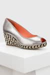 Buy_OROH_Silver Zamora Chevron Woven Wedges _at_Aza_Fashions