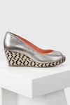 Shop_OROH_Silver Zamora Chevron Woven Wedges _at_Aza_Fashions