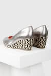 Buy_OROH_Silver Zamora Chevron Woven Wedges _Online_at_Aza_Fashions