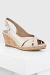 Buy_OROH_Beige Segovia Criss Cross Strap Wedges _at_Aza_Fashions