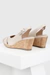 Buy_OROH_Beige Segovia Criss Cross Strap Wedges _Online_at_Aza_Fashions