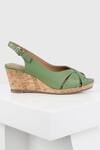 Shop_OROH_Green Segovia Criss Cross Strap High Cork Wedges _at_Aza_Fashions