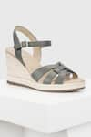 Buy_OROH_Grey Yute Criss Cross Strappy Wedges _at_Aza_Fashions