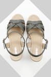 OROH_Grey Yute Criss Cross Strappy Wedges _Online_at_Aza_Fashions