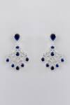Shop_Zevar By Geeta_Blue Stones Diamond Studded Danglers _at_Aza_Fashions