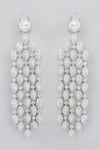 Shop_Zevar by Geeta_White Faux Diamond Embellished Danglers _at_Aza_Fashions