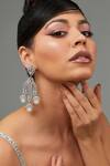 Buy_ZEVAR BY GEETA_White American Diamond Studded Chandelier Earrings _at_Aza_Fashions