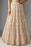 Buy_MAISOLOS_Beige Net Embellished Bead Sweetheart Floral Sequin Bridal Lehenga Set _Online_at_Aza_Fashions