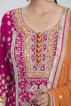 Shop_Samyukta Singhania_Pink Georgette Embroidered Sequin Mirrorwork Embellished Kurta Sharara Set _Online_at_Aza_Fashions