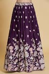 Samyukta Singhania Purple Polyester, Organza Zari, Sequins, Embroidery Floral Pleated Lehenga Set Online Samyukta Singhania_Purple Polyester, Organza Zari, Sequins, Embroidery Floral Pleated Lehenga Set _Online