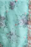 Buy_Samyukta Singhania_Green Polyester, Organza Embroidery, Sequins V-neck Thread Pleated Lehenga Set _Online