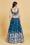 Shop Samyukta Singhania Blue Polyester, Organza Sequins, Zari, Embroidery V-neck Pleated Lehenga Set at Aza Fashions Shop_Samyukta Singhania_Blue Polyester, Organza Sequins, Zari, Embroidery V-neck Pleated Lehenga Set _at_Aza_Fashions