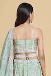 Buy_Samyukta Singhania_Green Lehenga And Blouse Silk Chiffon Embroidery Thread Sweetheart Cutdana Set _Online_at_Aza_Fashions